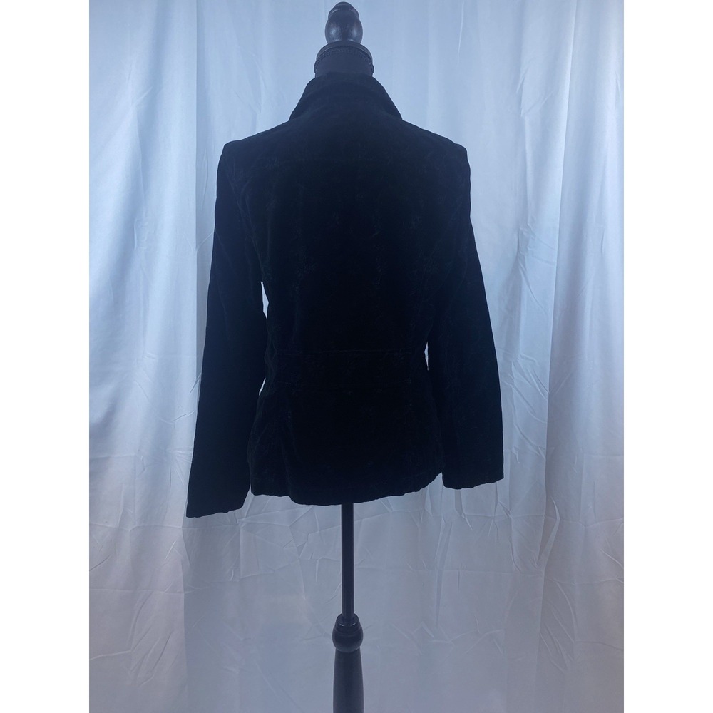 Eddie Bauer Black Velvet Embroidered Blazer Women's Size 6 - Picture 8 of 11